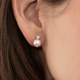 Akoya Pearl Diamond Stud Earrings, Panni