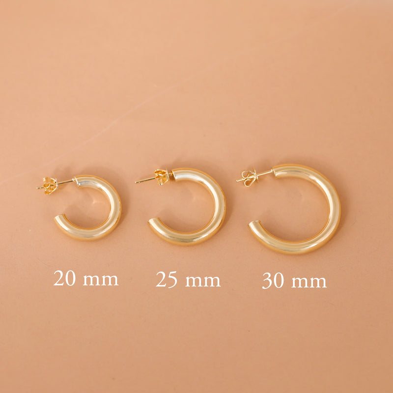 Solid Gold Large Hoop Earrings, Bree