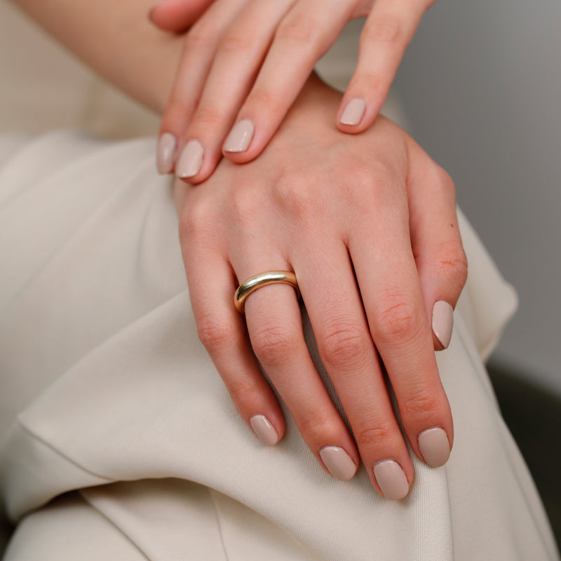 Solid Gold Unique Dome Ring, 4.5mm