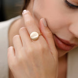 not hollow solid gold disc ring