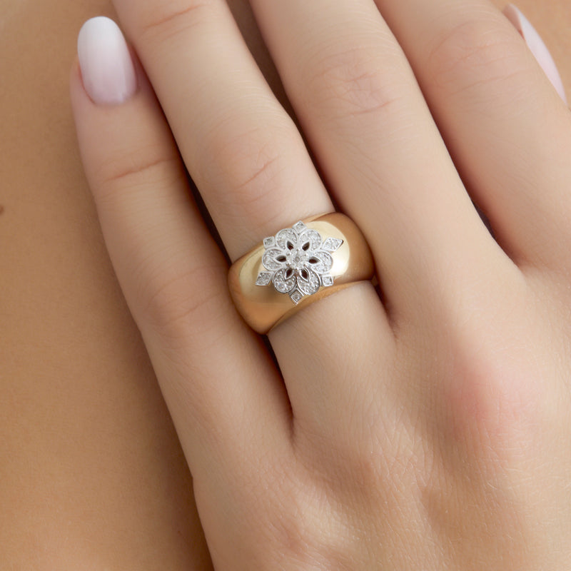 Floral Diamond Dome Ring, Araceli