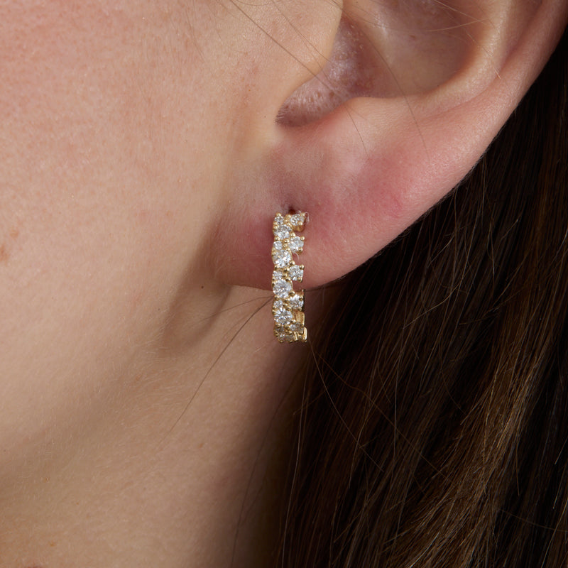  Diamond Earrings in Solid Yellow Gold