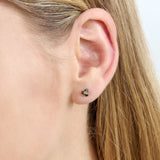 natural black diamond studs