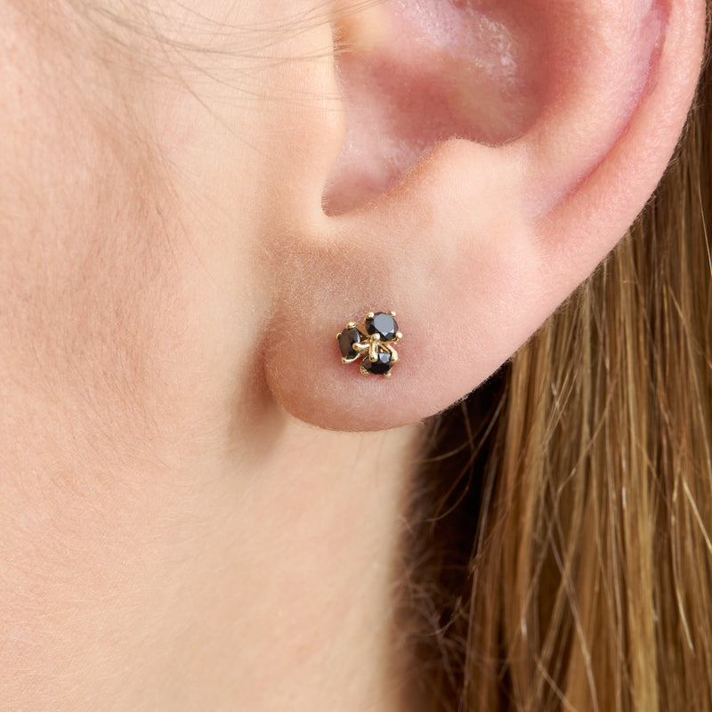 dainty prong set black diamond earrings