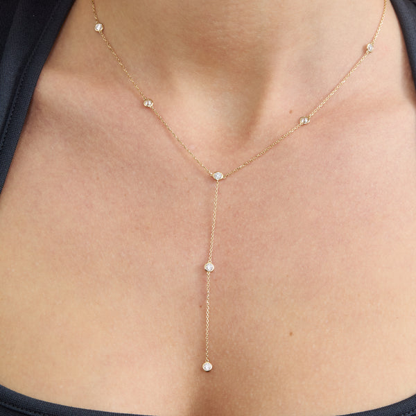 Diamond Lariat Necklace, Zafir