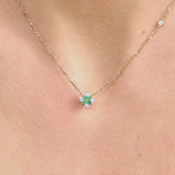 Emerald Diamond Clover Necklace, Deborah