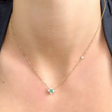 Emerald Diamond Clover Necklace, Deborah