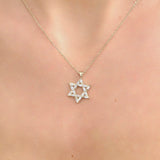 Baguette Diamond Star of David Pendant Necklace, Batya