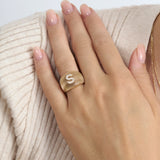 Diamond Dome Cage Initial Ring, Sara