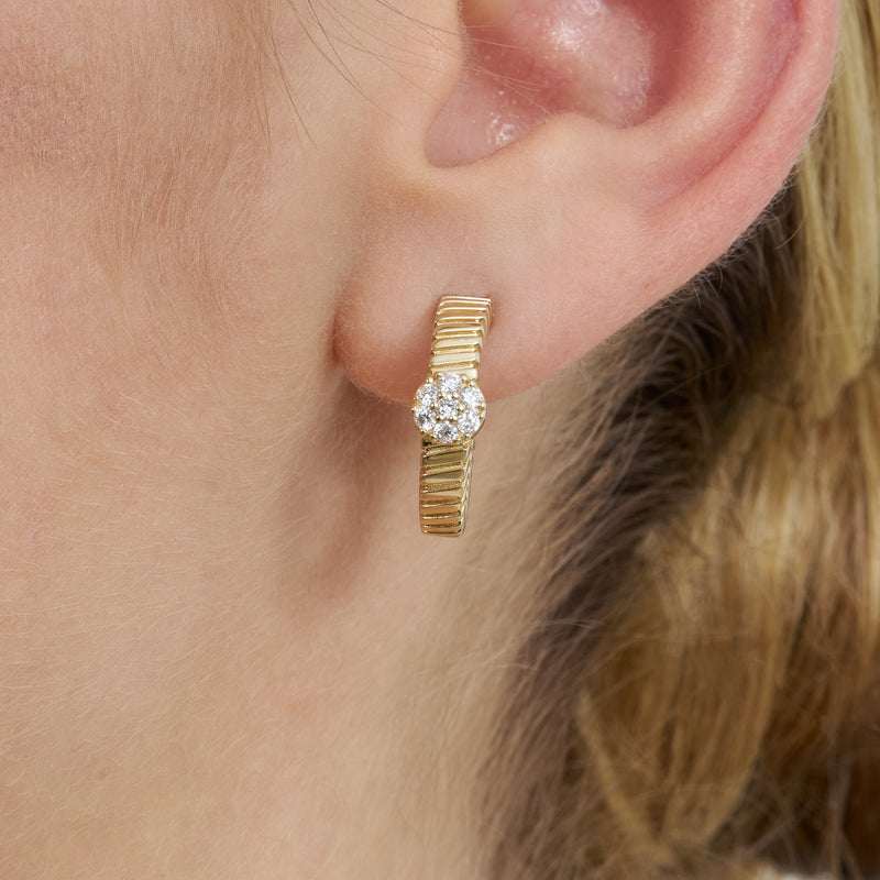 Spiral Pattern Diamond Hoop Earrings, Mariam