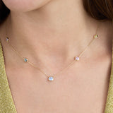 Multi-Color Sapphire Station Necklace, Layla