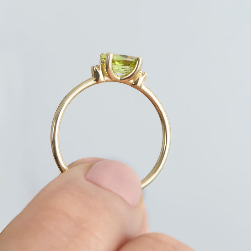 Peridot Diamond Engagement Ring, Waverly