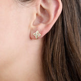 Diamond Flower Stud Earrings, Everlyn