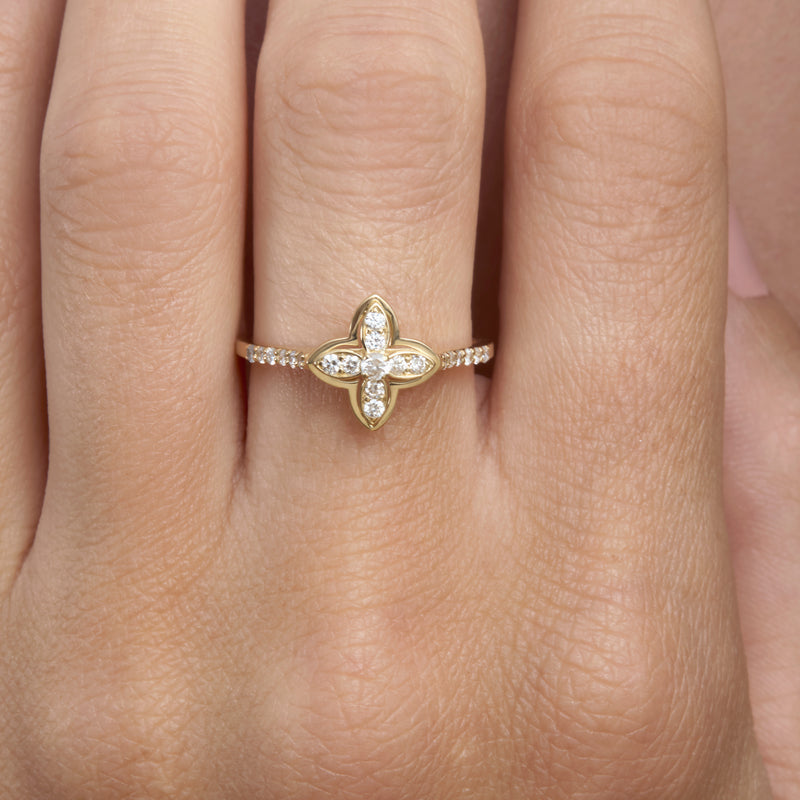 Diamond Clover Engagement Ring, Everlyn