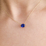 Lab Grown Oval Sapphire Necklace