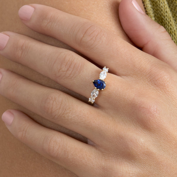 Lab Grown Blue Sapphire Ring