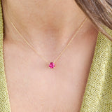 Lab-Grown Ruby Pendant Solitaire Necklace, Rosalee