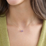 Dainty Oval Amethyst Necklace, Rahaf