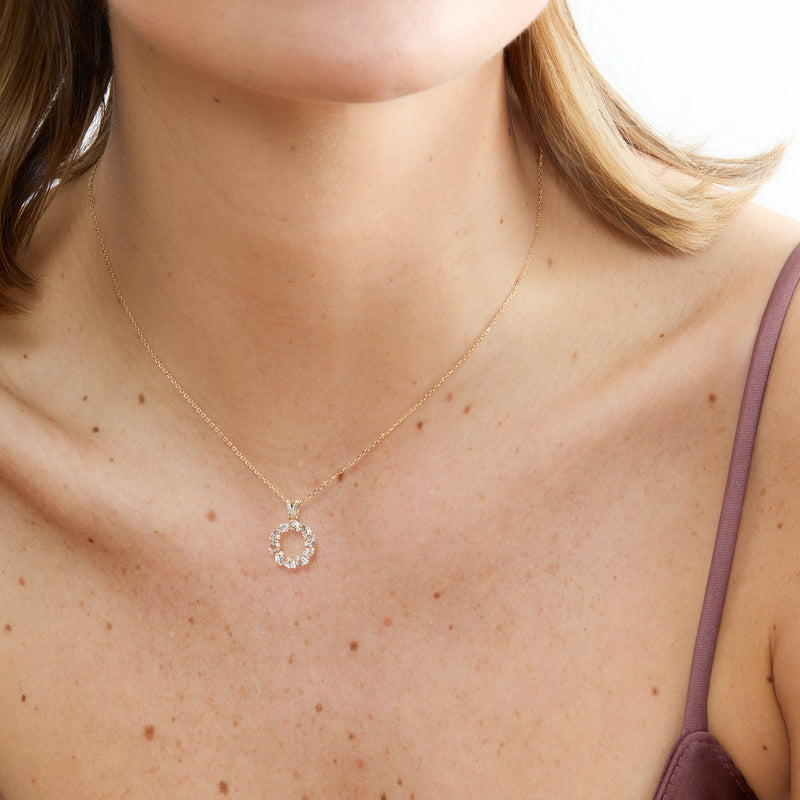 Diamond Cluster Pendant Necklace