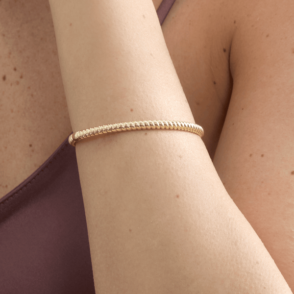 Solid Gold Rope Bangle