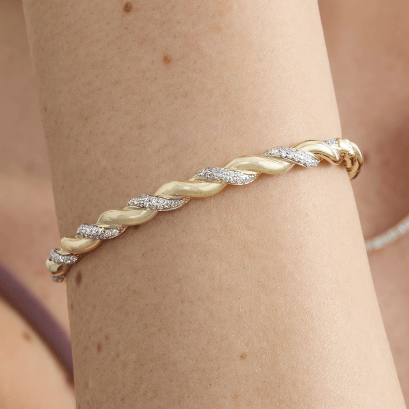 Diamond Twisted Rope Bangle