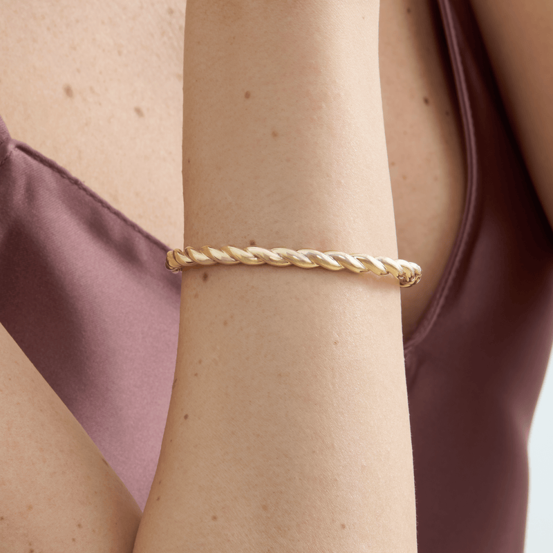 Plain Gold Twisted Bangle, Ailin