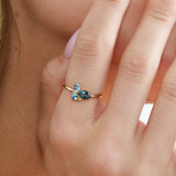 Blue Topaz and Diamond Cluster Ring, Paige