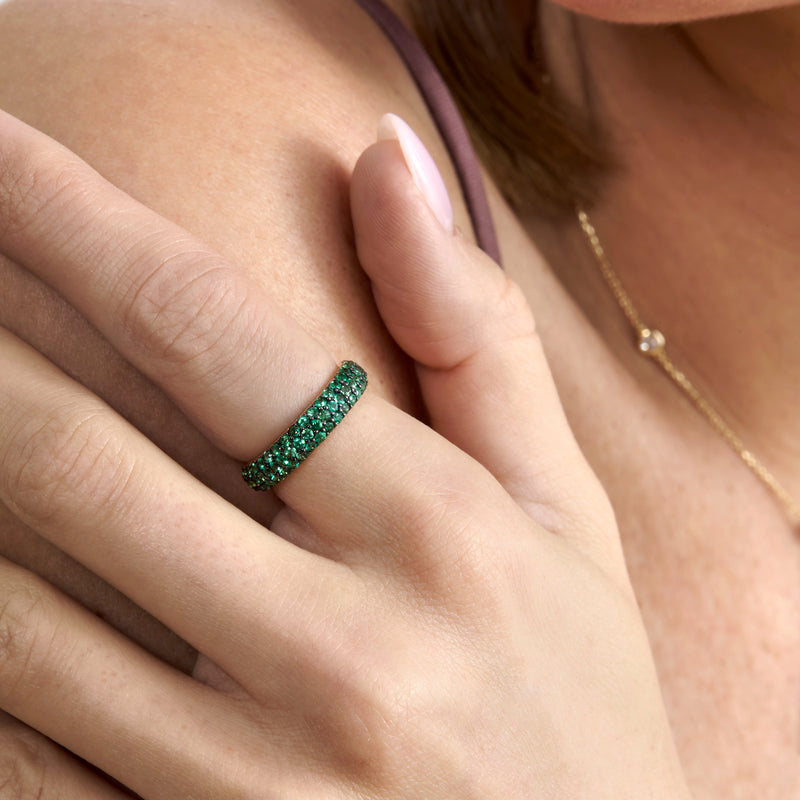 Emerald Paved Dome Ring, Gem