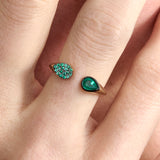 Double Emerald Open Ring, Evie