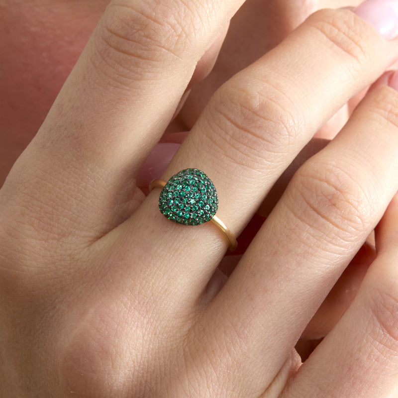 Statement Emerald Pave Ring, Holly