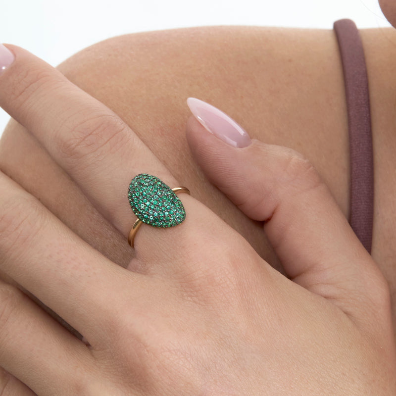 Pave Emerald Statement ring