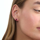 Oval-Cut Ruby Stud Earrings, Octavia