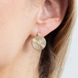 14k Gold Diamond Spiral Earrings