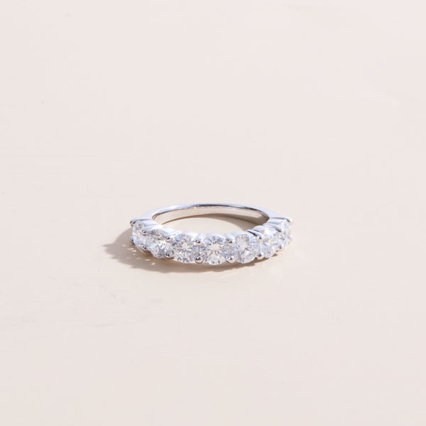 lab grown half eternity diamond engagement ring 