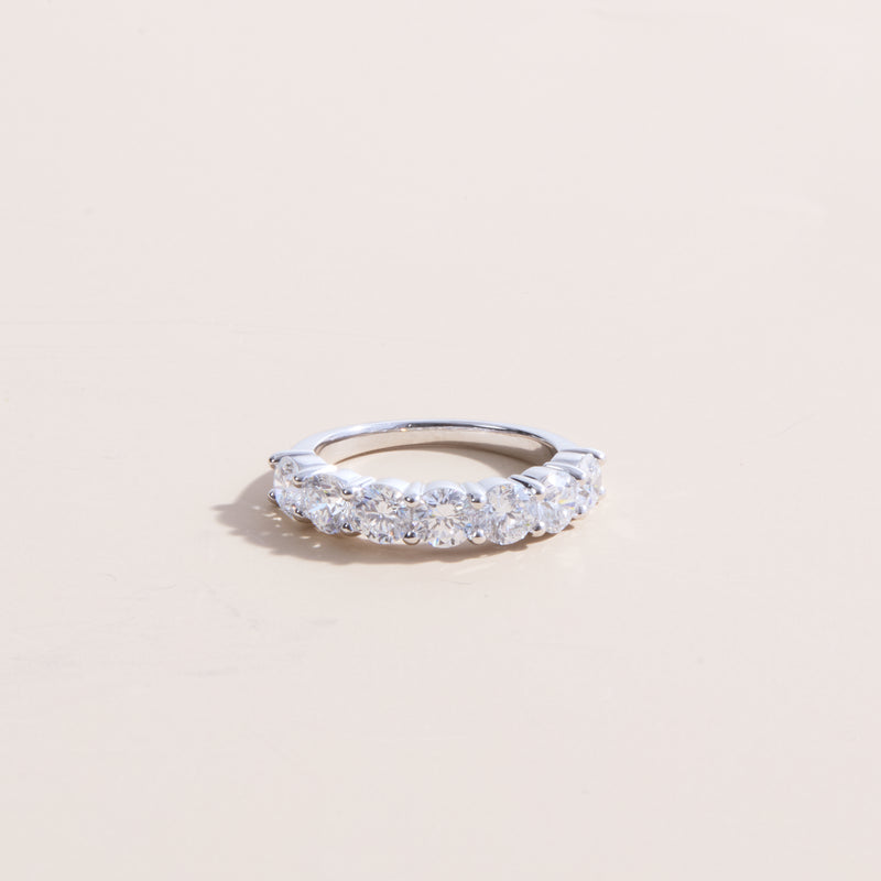 lab grown half eternity diamond engagement ring 