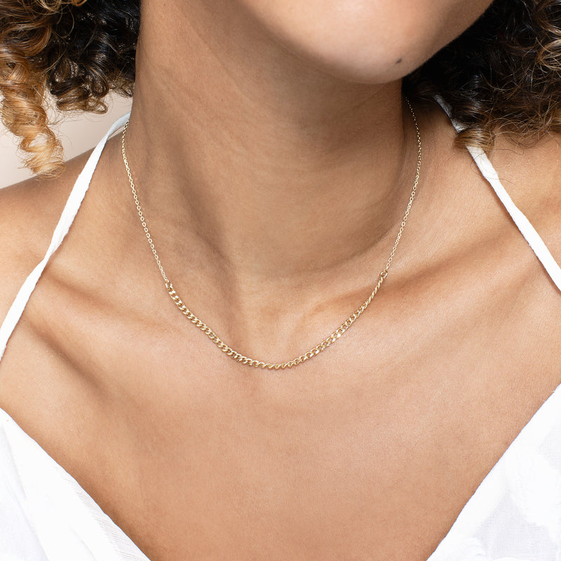 gold half cuban chain necklace