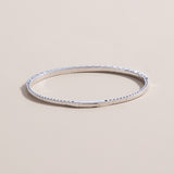 lab grown half eternity bangle in 14k white gold 