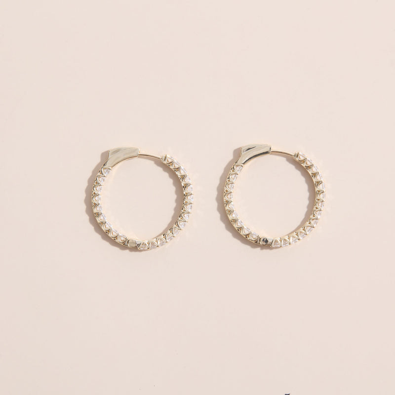 round diamond hoop lab diamond earrings 