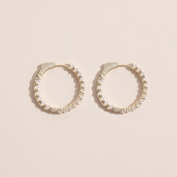 round lab diamond hoop earrings 