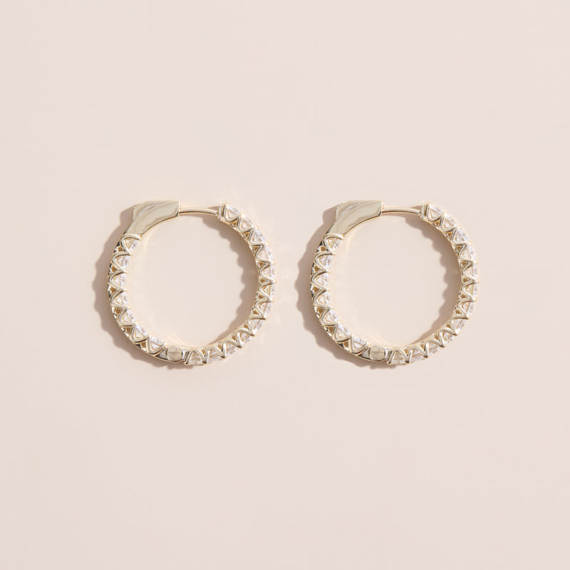 round lab diamond hoop earrings 