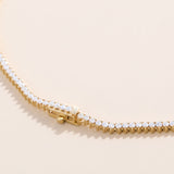 14k yellow gold white diamond necklace with secure clasp 