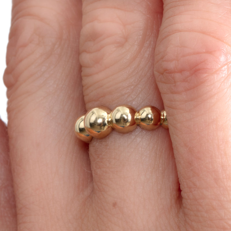 bold bubble graduated design ring in 14k gold 