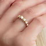 thick gold beaded stacking ring for her 