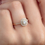 round diamond halo engagement ring in 14k gold 