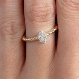 diamond paved marquise shape ring 