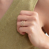 beaded ball stacked station ring in one 