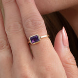 emerald cut amethyst statement ring 