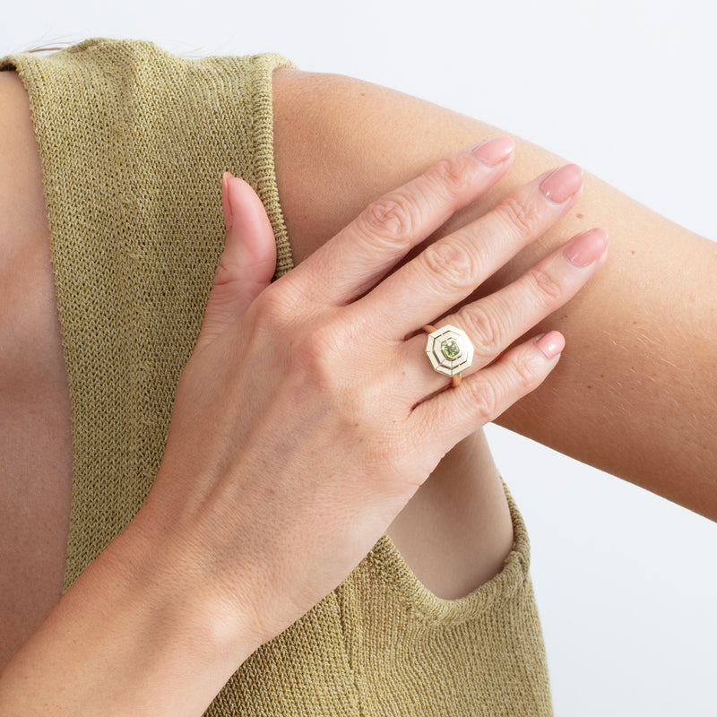 Octagon Peridot Signet Ring, Viviana