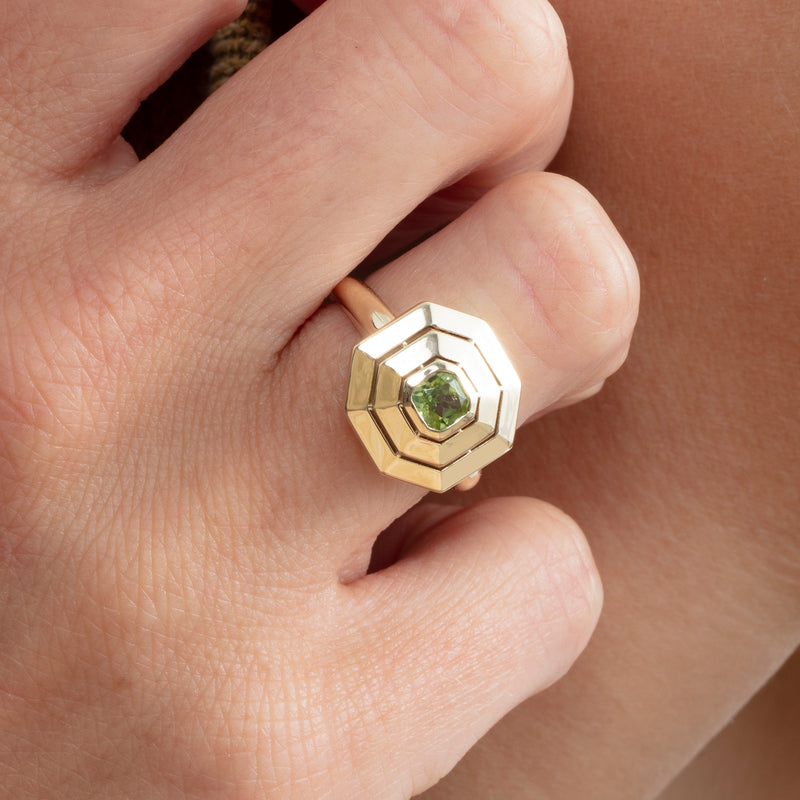 Octagon Peridot Signet Ring, Viviana