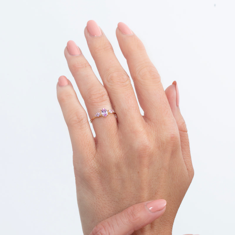 pink sapphire stacking ring